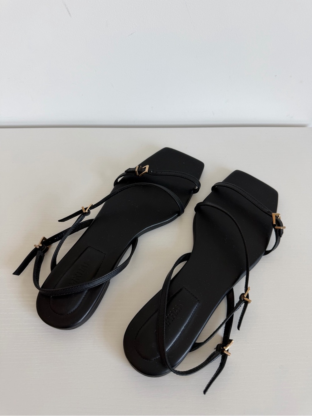 Simkhai 37 Carey Black Leather Slingback Sandals Strappy - Picture 6 of 8